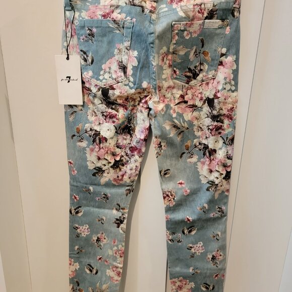 NWT - 7 For All Mankind Womens Skinny Floral Printed Jean Size 25 MSRP $198 - Picture 2 of 2